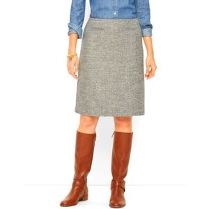 Tonal Herringbone A-Line Skirt Size 2 Knee Length Classic Side Zip Closure